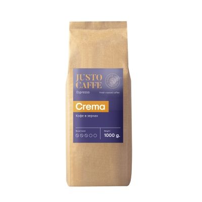 Кофе в зернах JUSTO Caffe Crema, 1 кг.